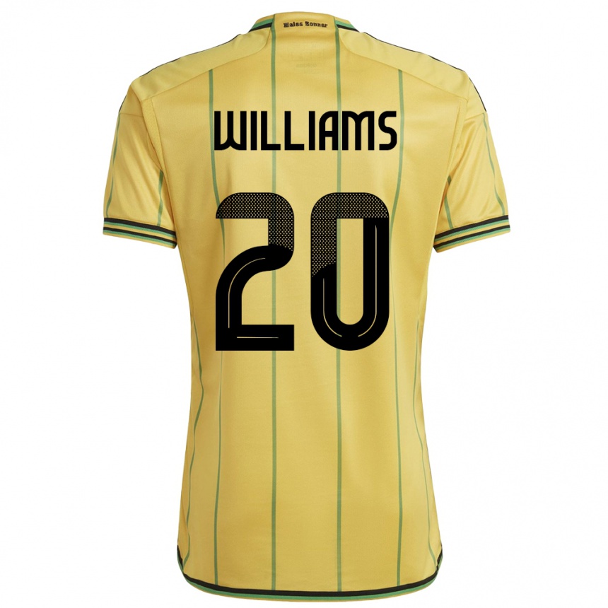 レディースフットボールジャマイカVictoria Williams#20黄ホームシャツ24-26ジャージーユニフォーム