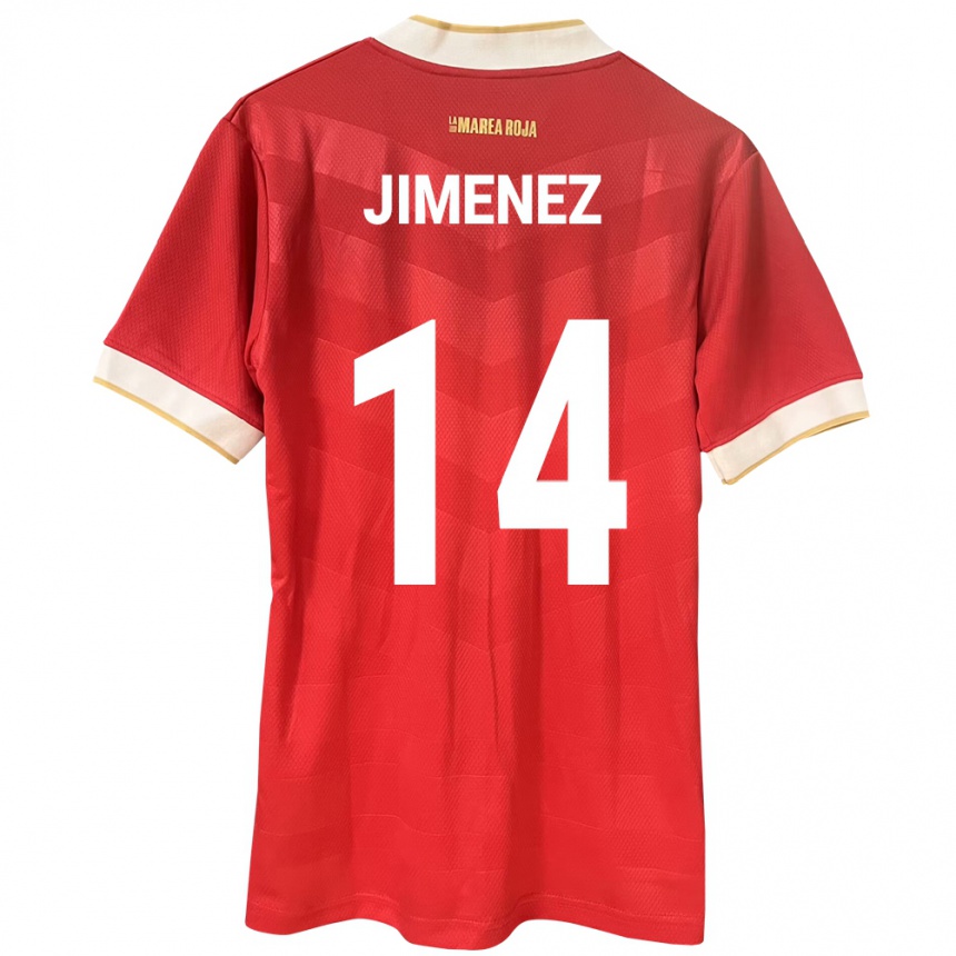 レディースフットボールパナマJuan Jiménez#14赤ホームシャツ24-26ジャージーユニフォーム