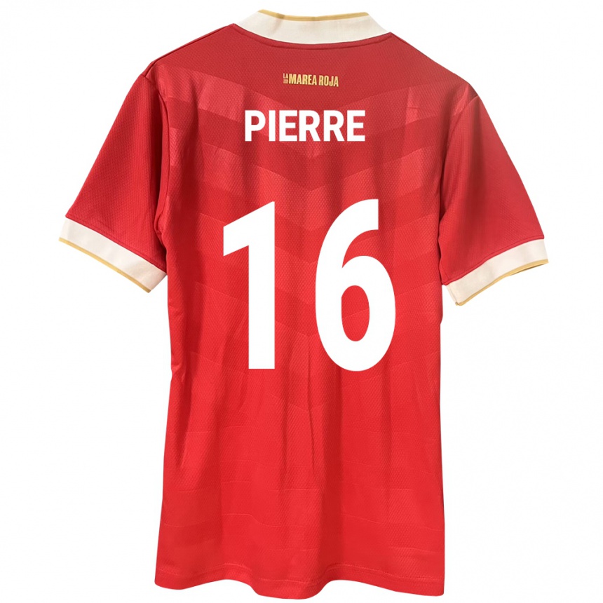 レディースフットボールパナマJael Pierre#16赤ホームシャツ24-26ジャージーユニフォーム