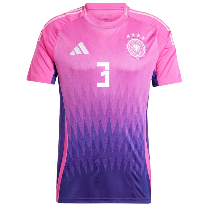 レディースフットボールドイツルーカス・ウルリッヒ#3ピンクパープルアウェイシャツ24-26ジャージーユニフォーム
