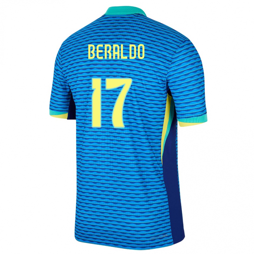 レディースフットボールブラジルルーカス・ロペス・ベラルド#17青アウェイシャツ24-26ジャージーユニフォーム