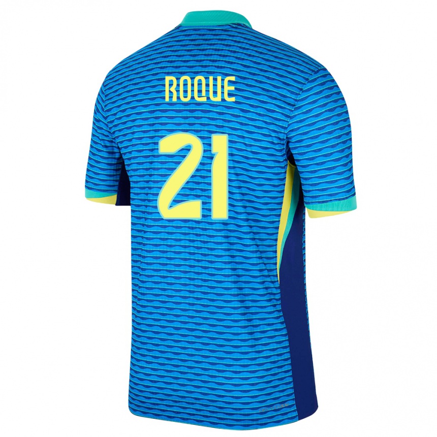 レディースフットボールブラジルヴィトール・ウーゴ・ロッキ・フェレイラ#21青アウェイシャツ24-26ジャージーユニフォーム