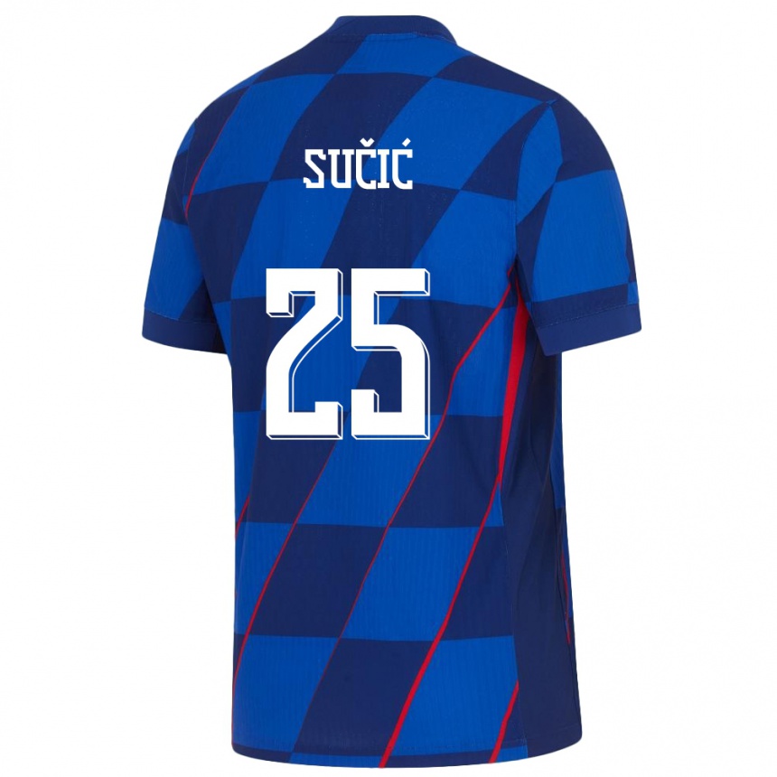レディースフットボールクロアチアルカ・スチッチ#25青アウェイシャツ24-26ジャージーユニフォーム
