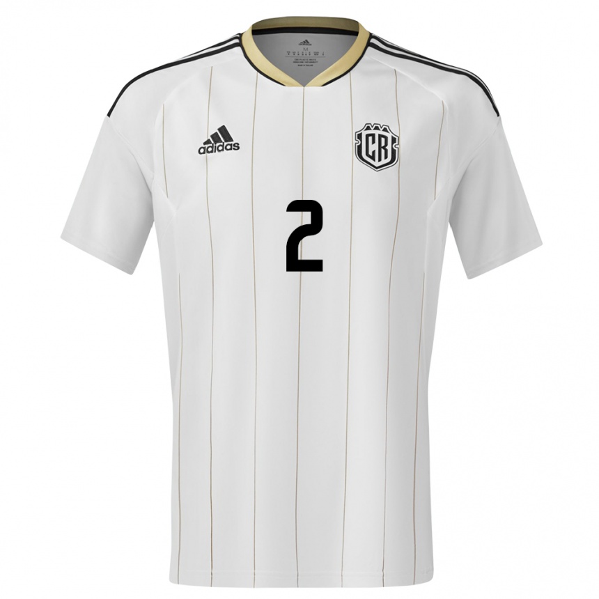 レディースフットボールコスタリカジュリアン・ゴンザレス#2白アウェイシャツ24-26ジャージーユニフォーム