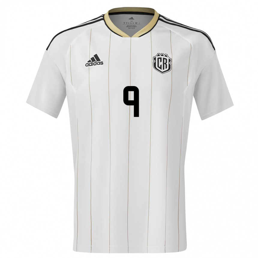レディースフットボールコスタリカドリアン・ロドリゲス#9白アウェイシャツ24-26ジャージーユニフォーム