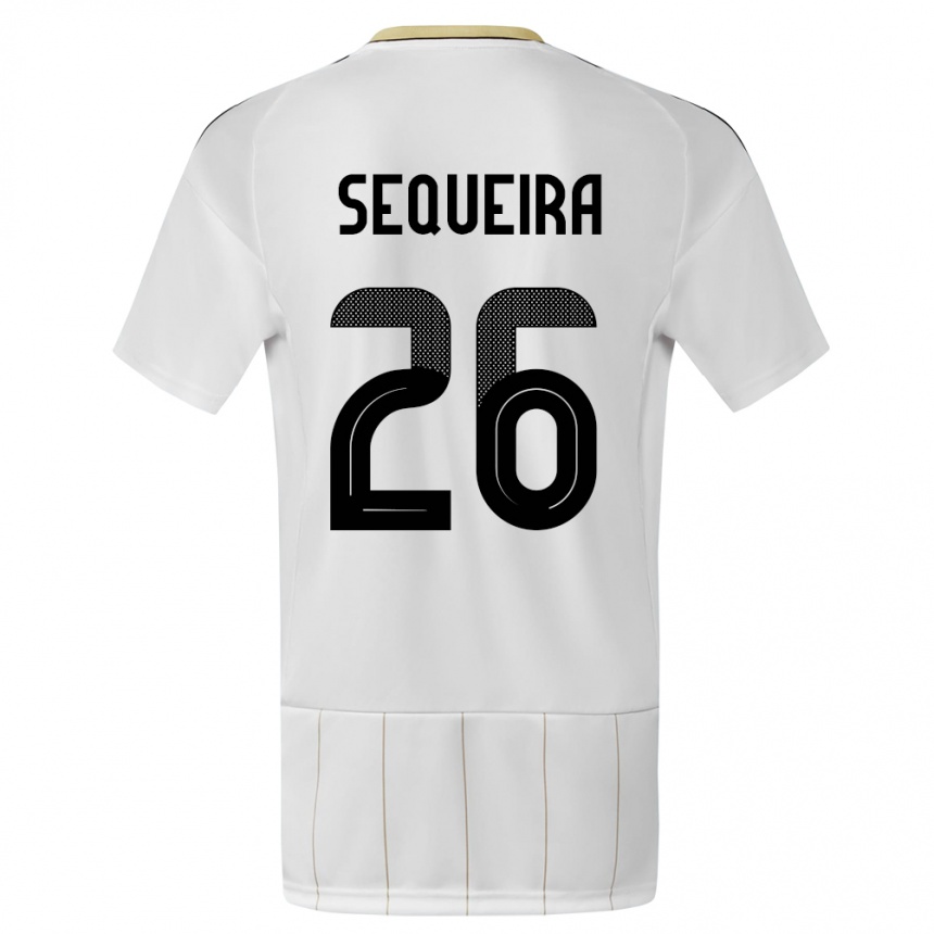 レディースフットボールコスタリカダグラス・セケイラ#26白アウェイシャツ24-26ジャージーユニフォーム