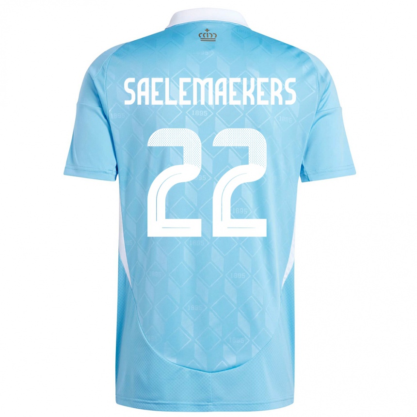 レディースフットボールベルギーアレクシス・サレマーカーズ#22青アウェイシャツ24-26ジャージーユニフォーム