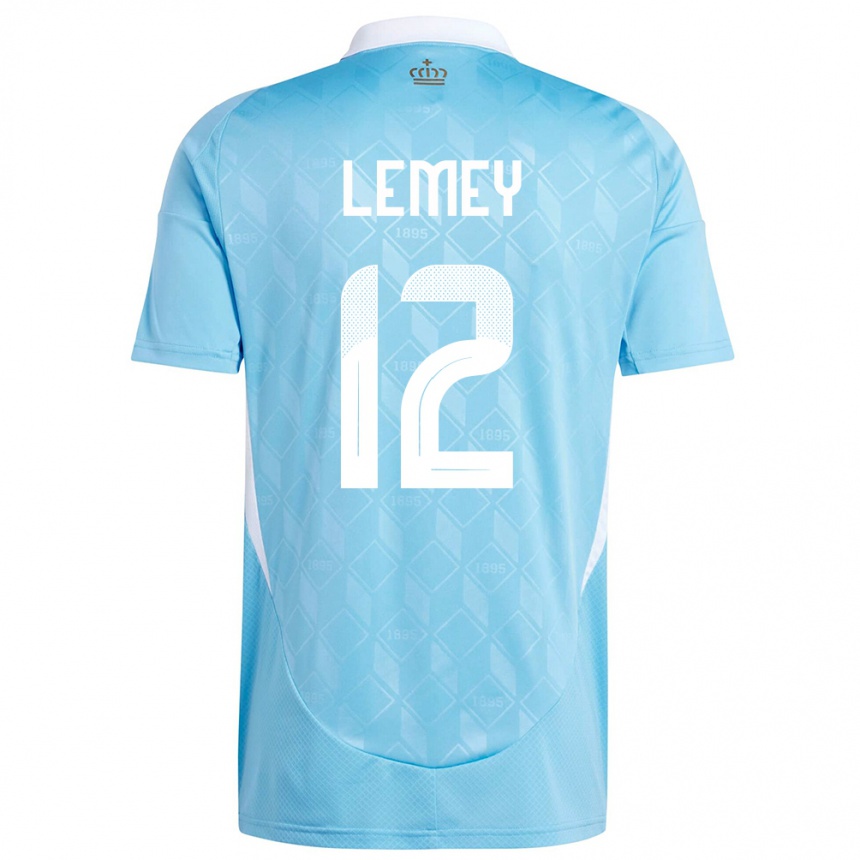レディースフットボールベルギーDiede Lemey#12青アウェイシャツ24-26ジャージーユニフォーム