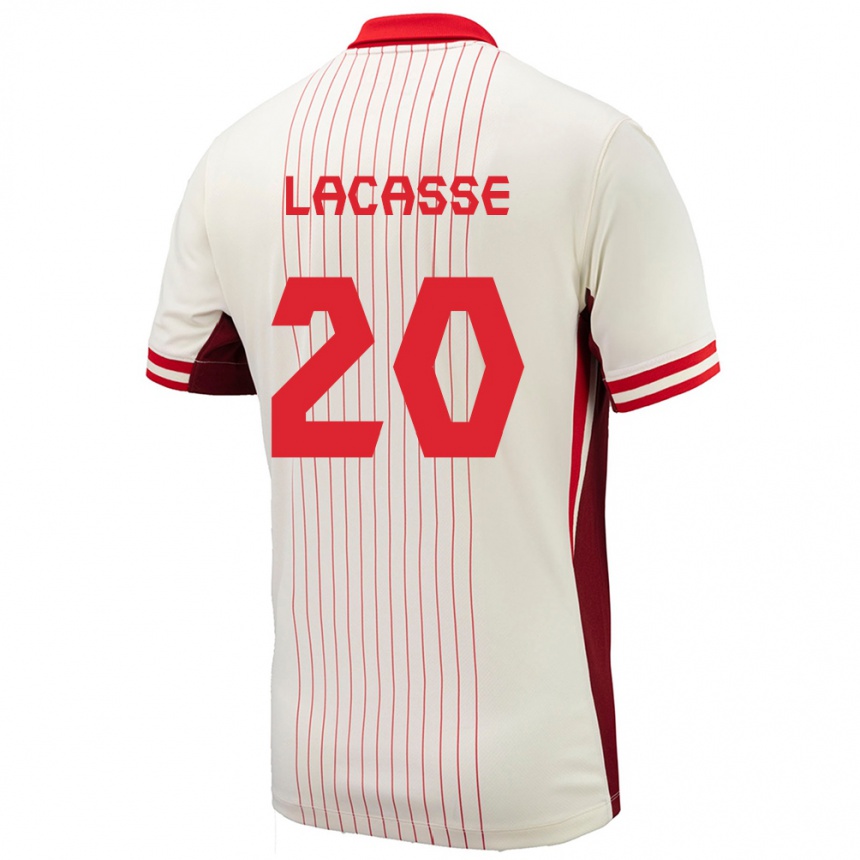 レディースフットボールカナダクロエ・ラカス#20白アウェイシャツ24-26ジャージーユニフォーム