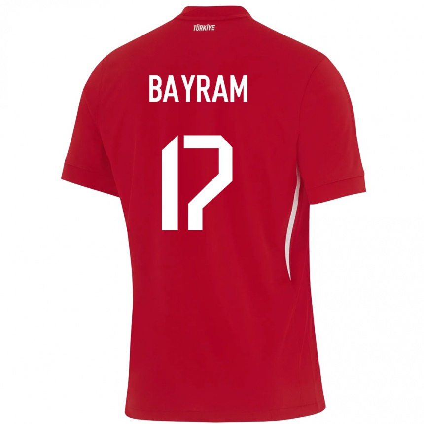 レディースフットボールトルコAbdurrahman Bayram#17赤アウェイシャツ24-26ジャージーユニフォーム