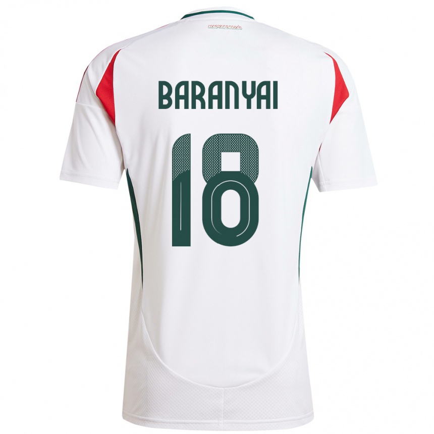 レディースフットボールハンガリーNimród Baranyai#18白アウェイシャツ24-26ジャージーユニフォーム