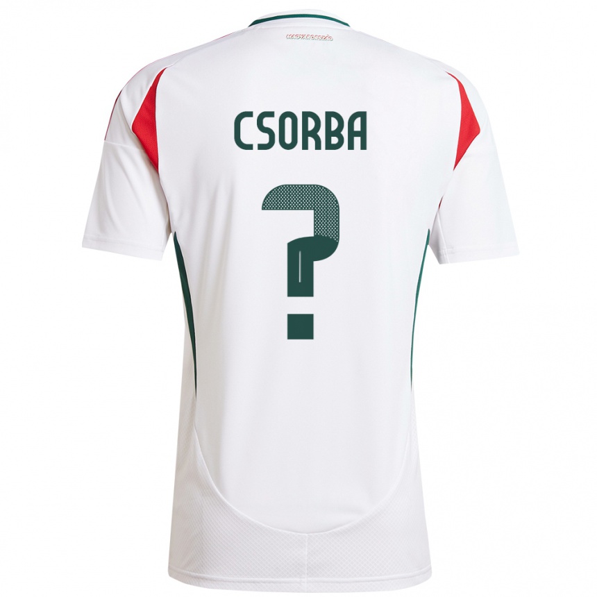 レディースフットボールハンガリーNoel Csorba#0白アウェイシャツ24-26ジャージーユニフォーム