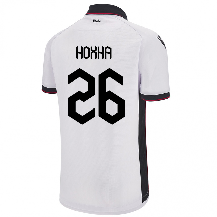 レディースフットボールアルバニアアルベル・ホッジャ#26白アウェイシャツ24-26ジャージーユニフォーム