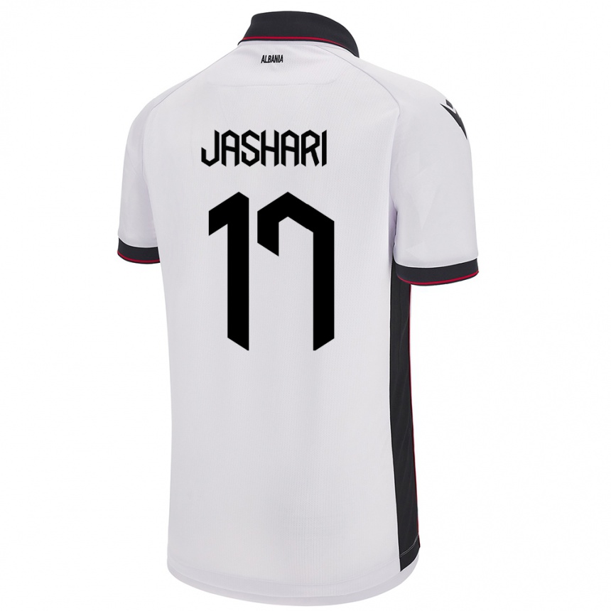 レディースフットボールアルバニアエリオン・ヤシャリ#17白アウェイシャツ24-26ジャージーユニフォーム