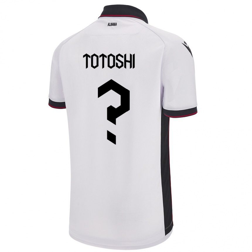 レディースフットボールアルバニアKlevi Totoshi#0白アウェイシャツ24-26ジャージーユニフォーム