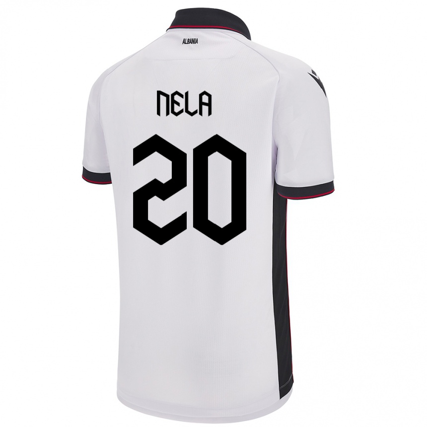 レディースフットボールアルバニアRinaldo Nela#20白アウェイシャツ24-26ジャージーユニフォーム