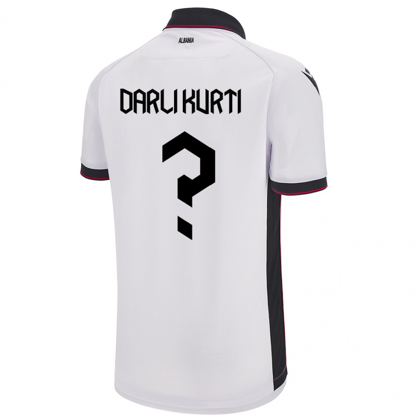 レディースフットボールアルバニアDarli Kurti#0白アウェイシャツ24-26ジャージーユニフォーム