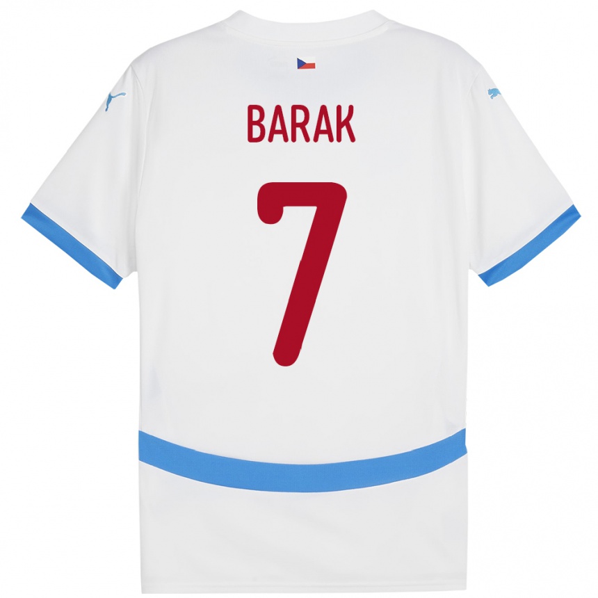 レディースフットボールチェコアントニン・バラーク#7白アウェイシャツ24-26ジャージーユニフォーム