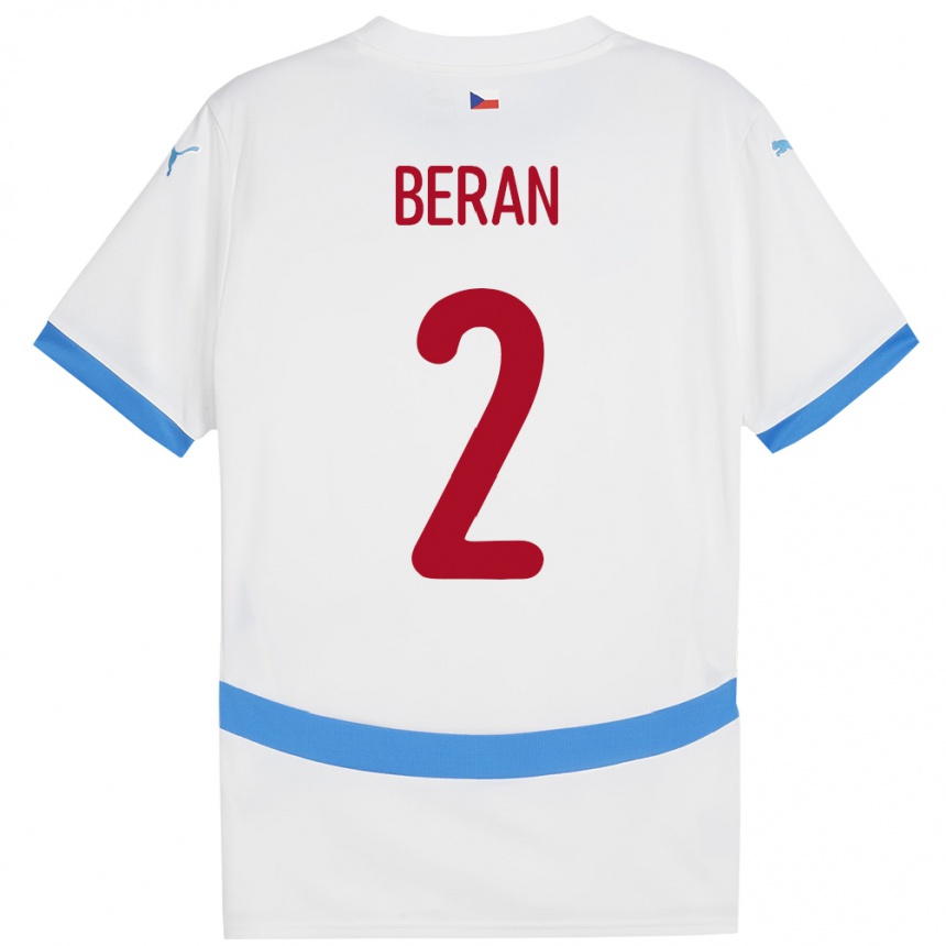 レディースフットボールチェコステファン・ベラン#2白アウェイシャツ24-26ジャージーユニフォーム