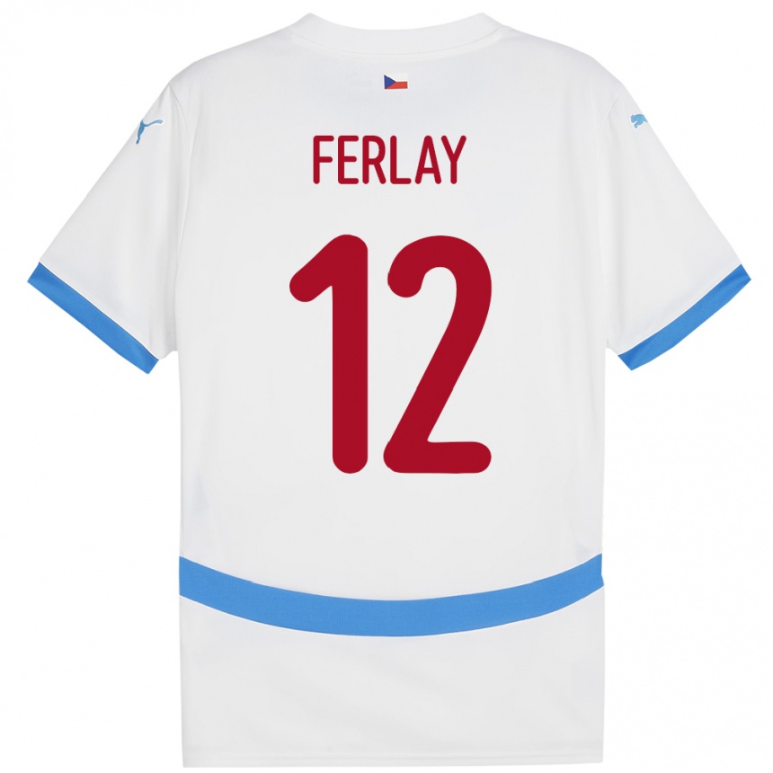 レディースフットボールチェコRuben Ferlay#12白アウェイシャツ24-26ジャージーユニフォーム