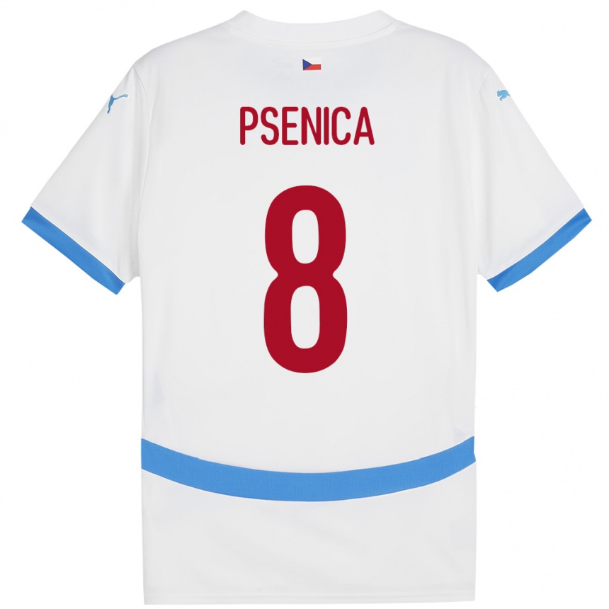 レディースフットボールチェコJiri Psenica#8白アウェイシャツ24-26ジャージーユニフォーム