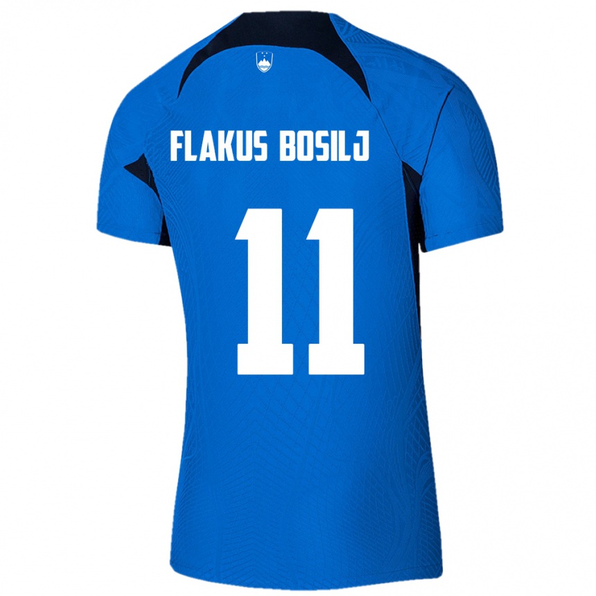 レディースフットボールスロベニアDavid Flakus Bosilj#11青アウェイシャツ24-26ジャージーユニフォーム