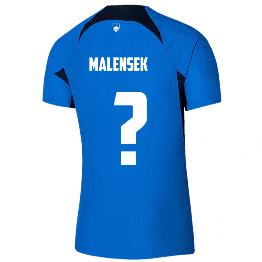 レディースフットボールスロベニアMatej Malensek#0青アウェイシャツ24-26ジャージーユニフォーム