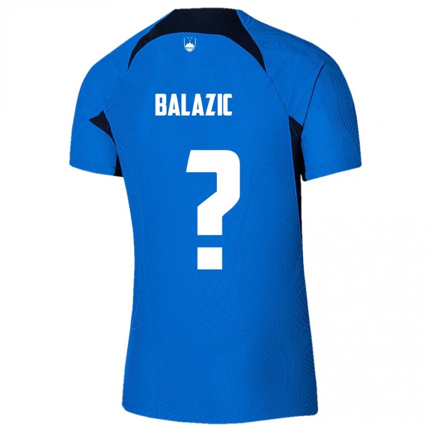 レディースフットボールスロベニアJan Balazic#0青アウェイシャツ24-26ジャージーユニフォーム