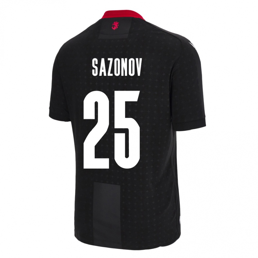 レディースフットボールジョージアサバ・サゾーノフ#25黒アウェイシャツ24-26ジャージーユニフォーム