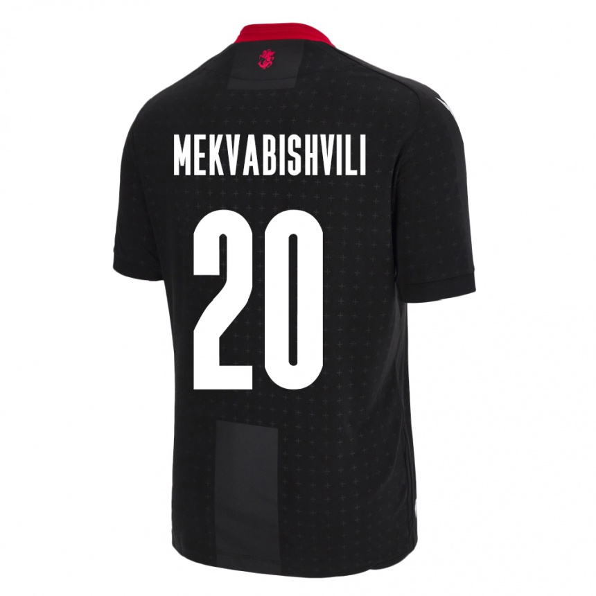 レディースフットボールジョージアアンゾール・メクヴァビシュビリ#20黒アウェイシャツ24-26ジャージーユニフォーム