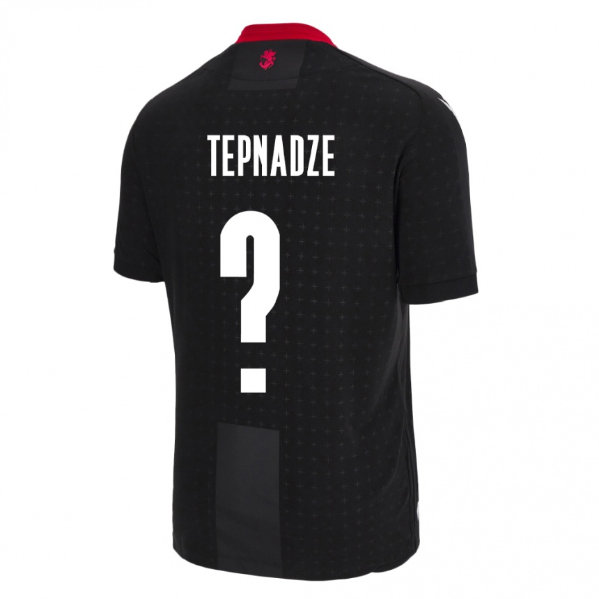 レディースフットボールジョージアAleksandre Tepnadze#0黒アウェイシャツ24-26ジャージーユニフォーム