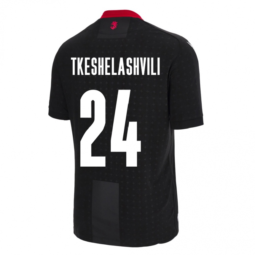 レディースフットボールジョージアアミラン・トケシェラシヴィリ#24黒アウェイシャツ24-26ジャージーユニフォーム