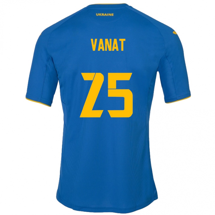 レディースフットボールウクライナヴラディスラフ・ヴァナト#25青アウェイシャツ24-26ジャージーユニフォーム