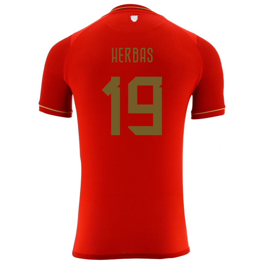 レディースフットボールボリビアAlan Herbas#19赤アウェイシャツ24-26ジャージーユニフォーム