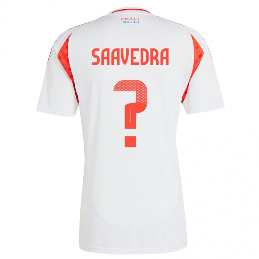 レディースフットボールチリDanilo Saavedra#0白アウェイシャツ24-26ジャージーユニフォーム