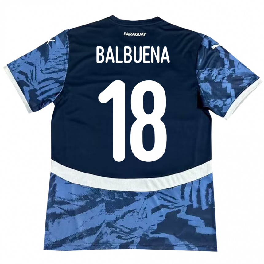 レディースフットボールパラグアイAxel Balbuena#18青アウェイシャツ24-26ジャージーユニフォーム