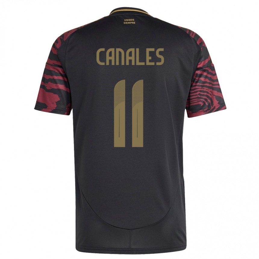 レディースフットボールペルーXioczana Canales#11黒アウェイシャツ24-26ジャージーユニフォーム