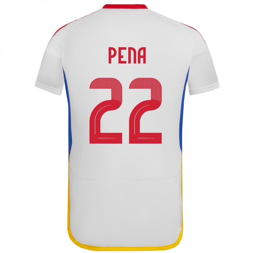 レディースフットボールベネズエラLewuis Peña#22白アウェイシャツ24-26ジャージーユニフォーム