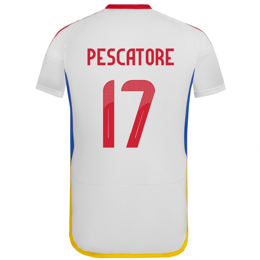 レディースフットボールベネズエラCamila Pescatore#17白アウェイシャツ24-26ジャージーユニフォーム