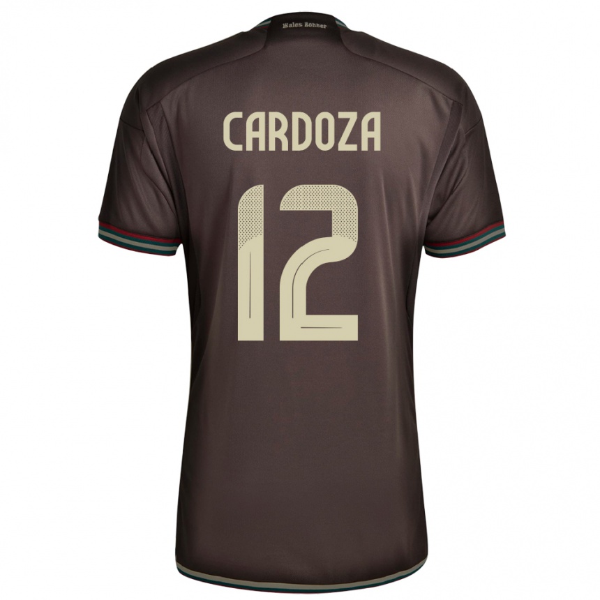 レディースフットボールジャマイカNaya Cardoza#12ナイトブラウンアウェイシャツ24-26ジャージーユニフォーム
