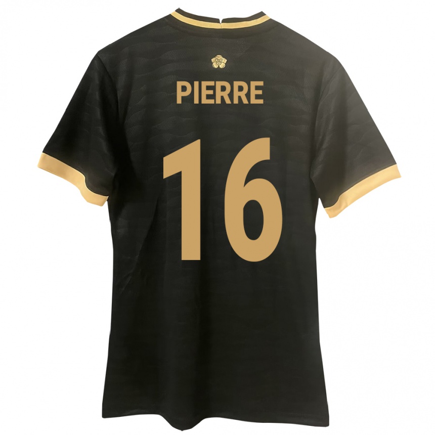 レディースフットボールパナマJael Pierre#16黒アウェイシャツ24-26ジャージーユニフォーム