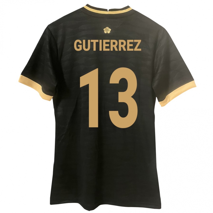 レディースフットボールパナマMickeylis Gutiérrez#13黒アウェイシャツ24-26ジャージーユニフォーム