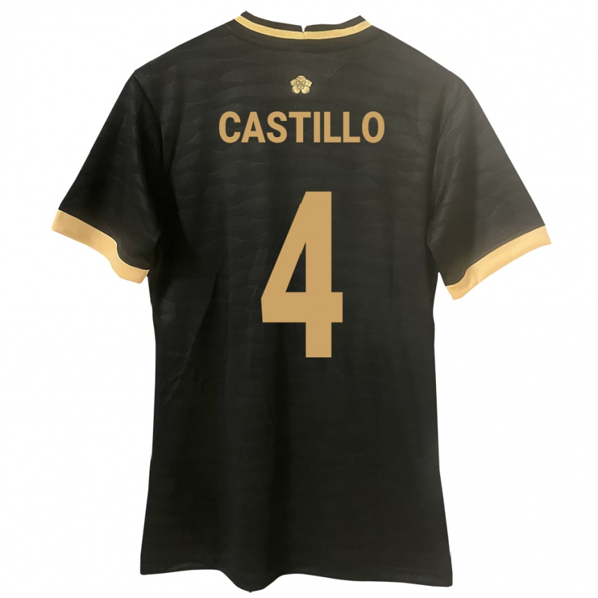 レディースフットボールパナマKatherine Castillo#4黒アウェイシャツ24-26ジャージーユニフォーム