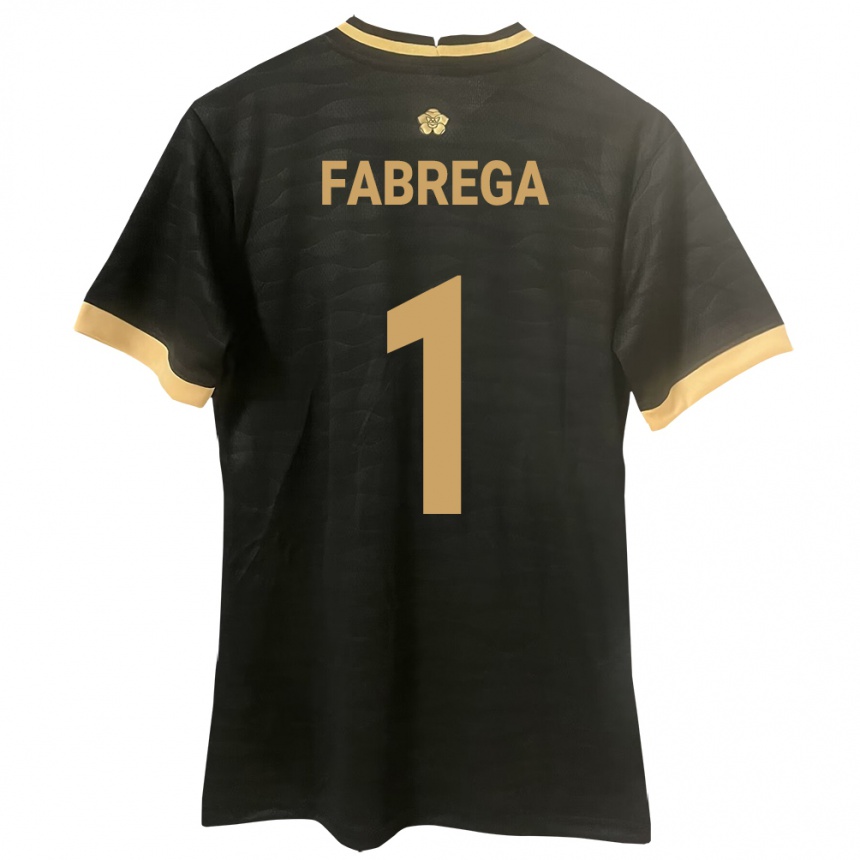 レディースフットボールパナマSasha Fábrega#1黒アウェイシャツ24-26ジャージーユニフォーム