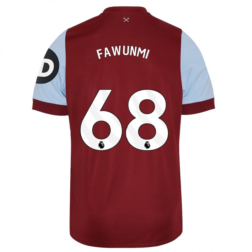 キッズフットボールファウンミを支持する#68マルーンホームシャツ2023/24ジャージーユニフォーム