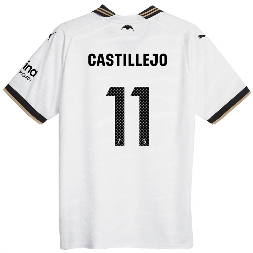キッズフットボールサム・カスティジェホ#11白ホームシャツ2023/24ジャージーユニフォーム