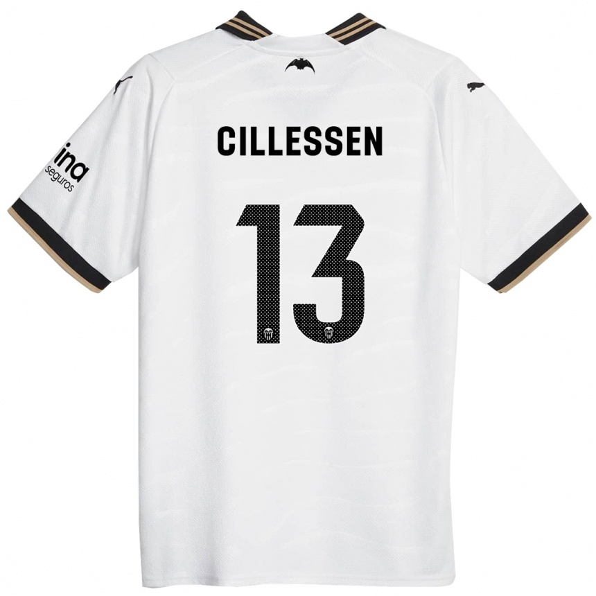 キッズフットボールヤスパー・シレッセン#13白ホームシャツ2023/24ジャージーユニフォーム