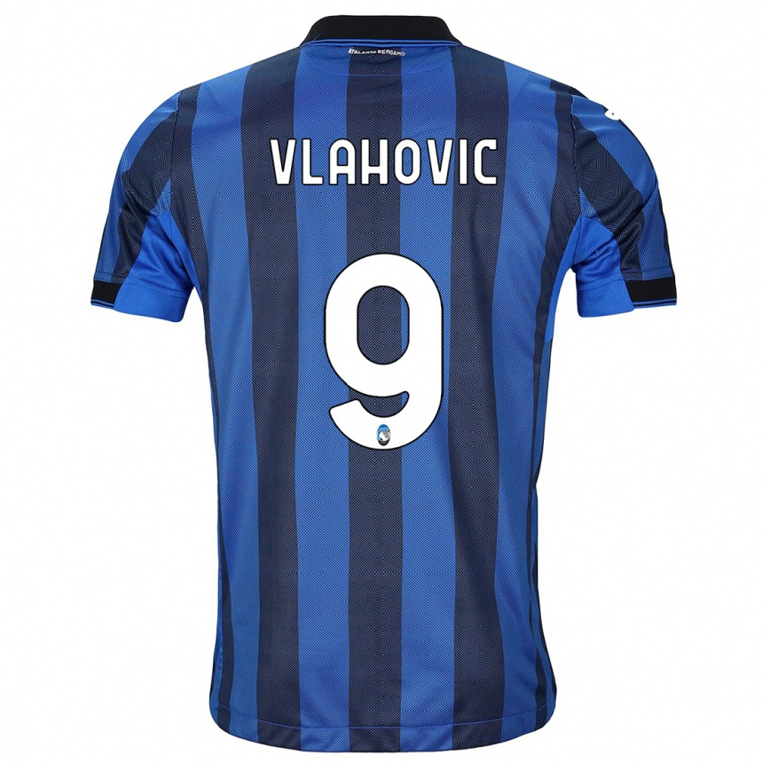 キッズフットボールヴァンヤ・ヴラホヴィッチ#9ブラックブルーホームシャツ2023/24ジャージーユニフォーム