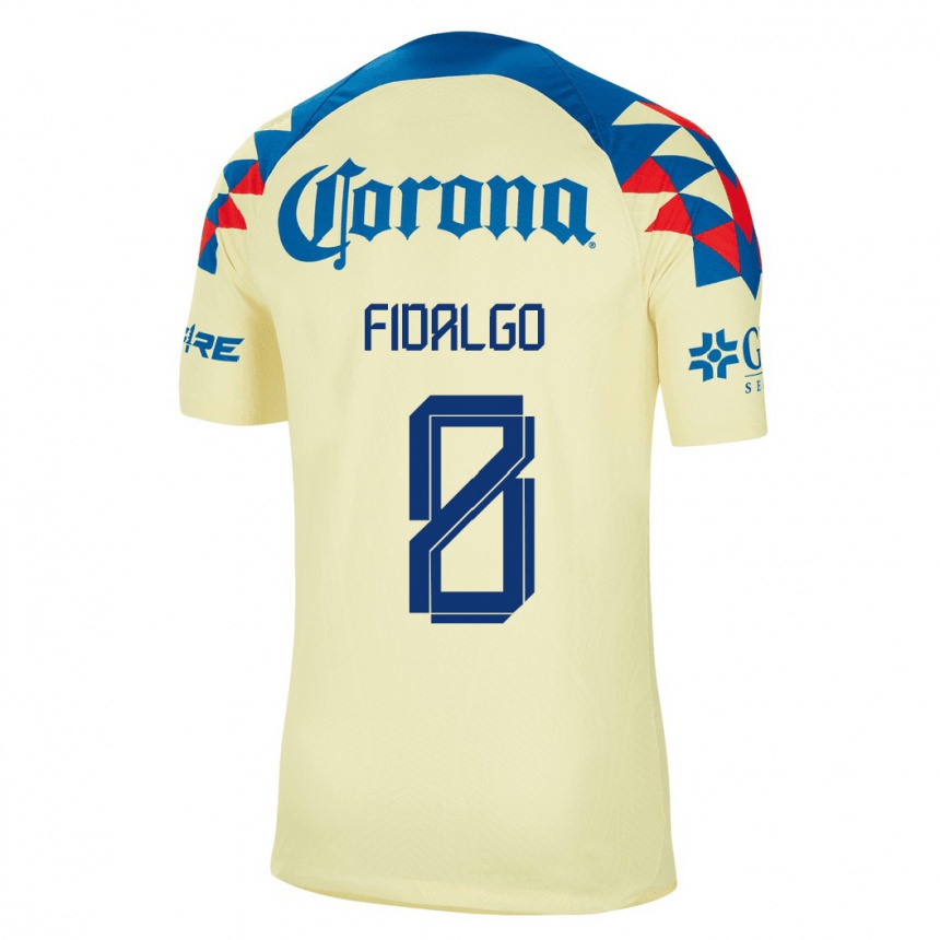 キッズフットボールアルバロ・フィダルゴ・フェルナンデス#8黄色ホームシャツ2023/24ジャージーユニフォーム