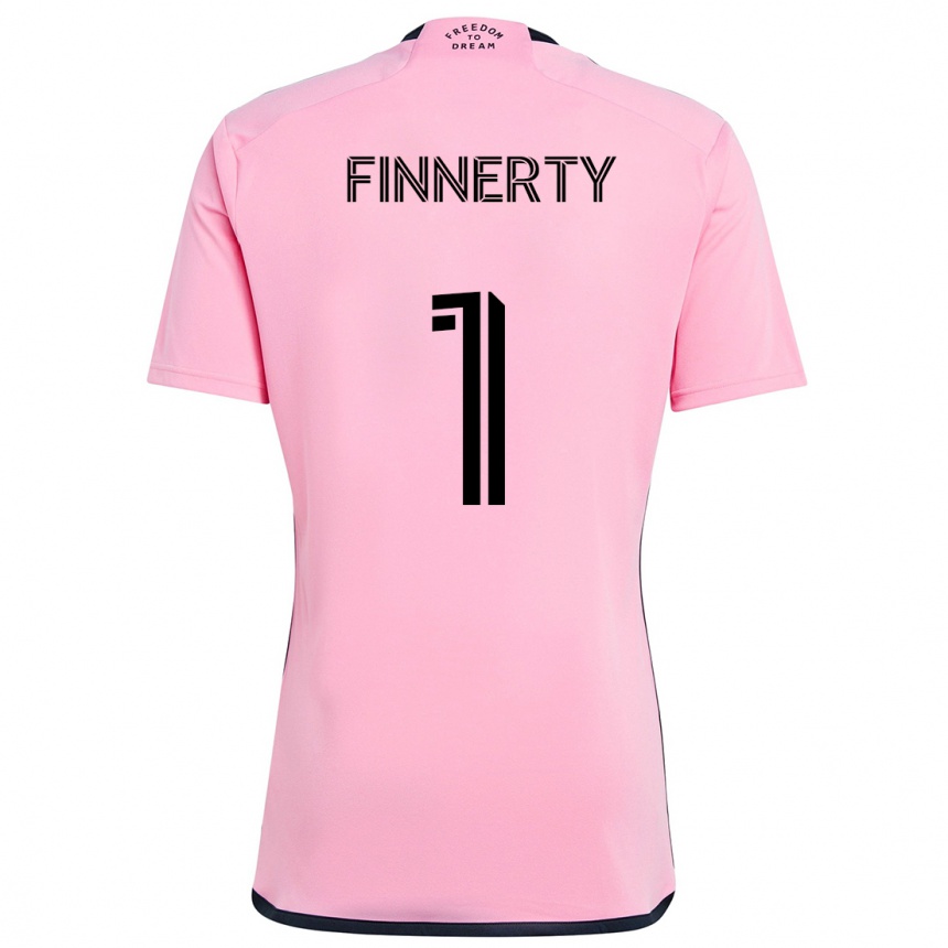 キッズフットボールOwen Finnerty#1ピンクホームシャツ2024/25ジャージーユニフォーム